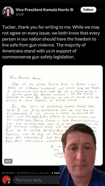 Kamala Harris caught LYING with fake AI letter. (She wants to take your guns)