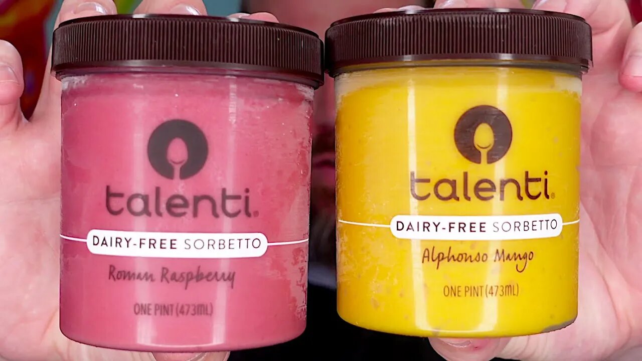 Talenti Sorbetto Roman Raspberry VS Alphonso Mango