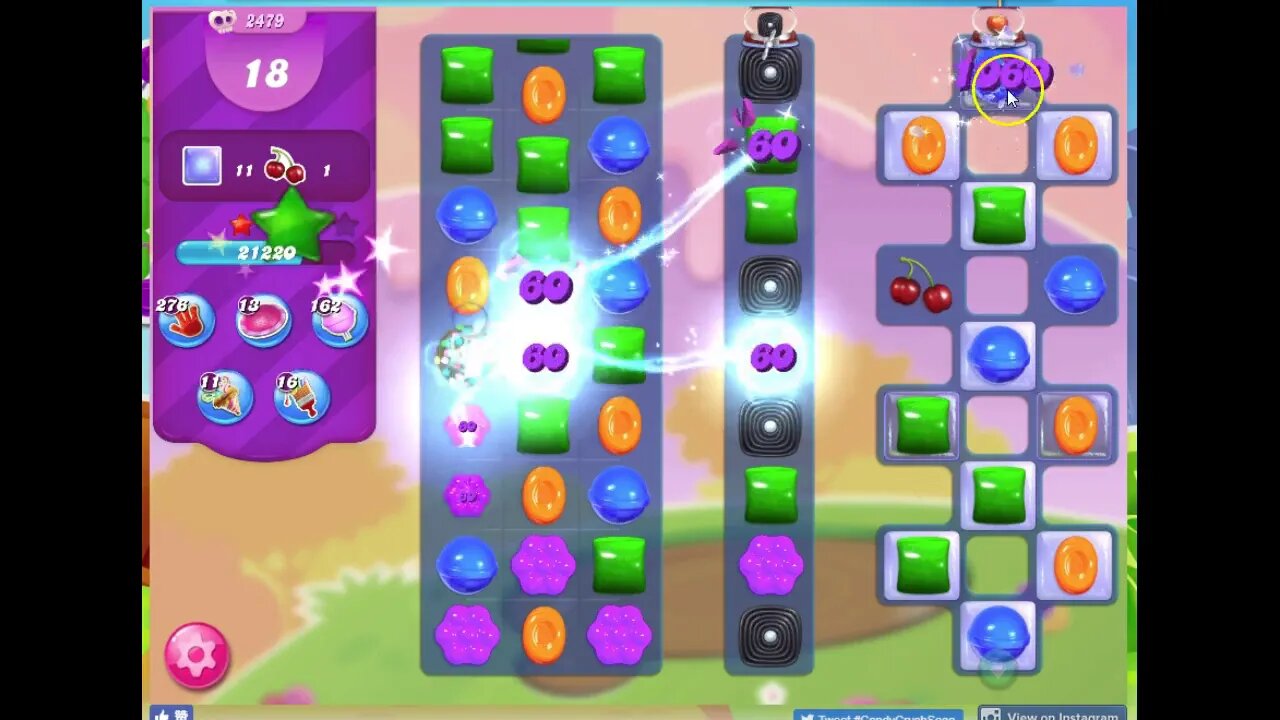 Candy Crush Level 2479 Audio Talkthrough, 3 Stars 0 Boosters
