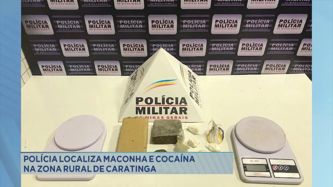 Polícia localiza maconha e cocaína na zona rural de Caratinga