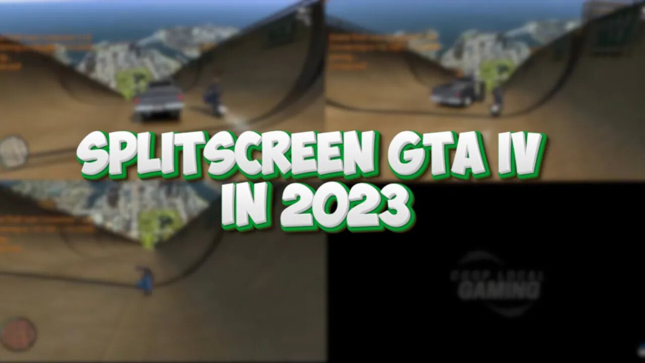 3 PLAYERS JUMPING ON A RAMP - Splitscreen GTA IV in 2023