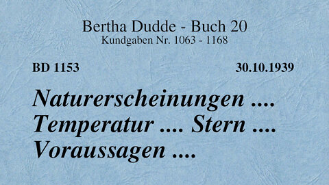 BD 1153 - NATURERSCHEINUNGEN .... TEMPERATUR .... STERN .... VORAUSSAGEN ....