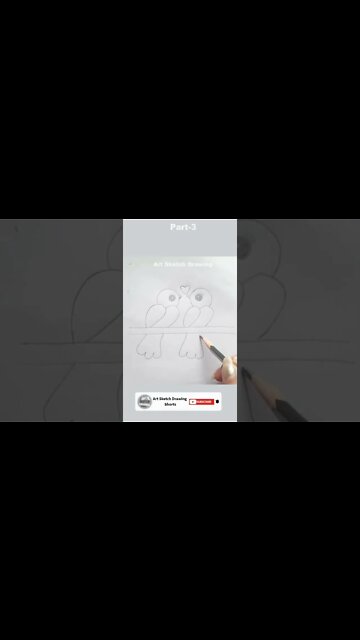 Love Birds Pencil Drawing Tutorial Shorts-3 #shortdrawingvideo #birddrawing #shortsvideo #shorts
