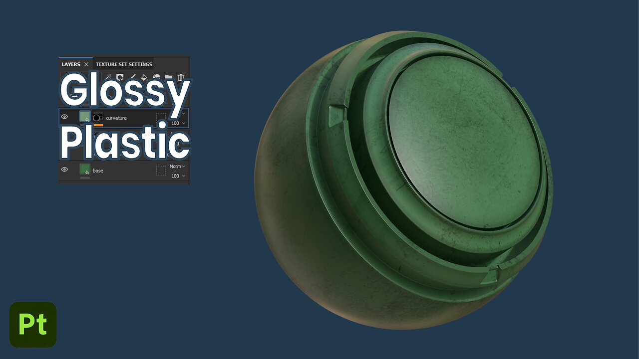 How to make a glossy plastic material in Substance Painter | Tutorial #Texturing