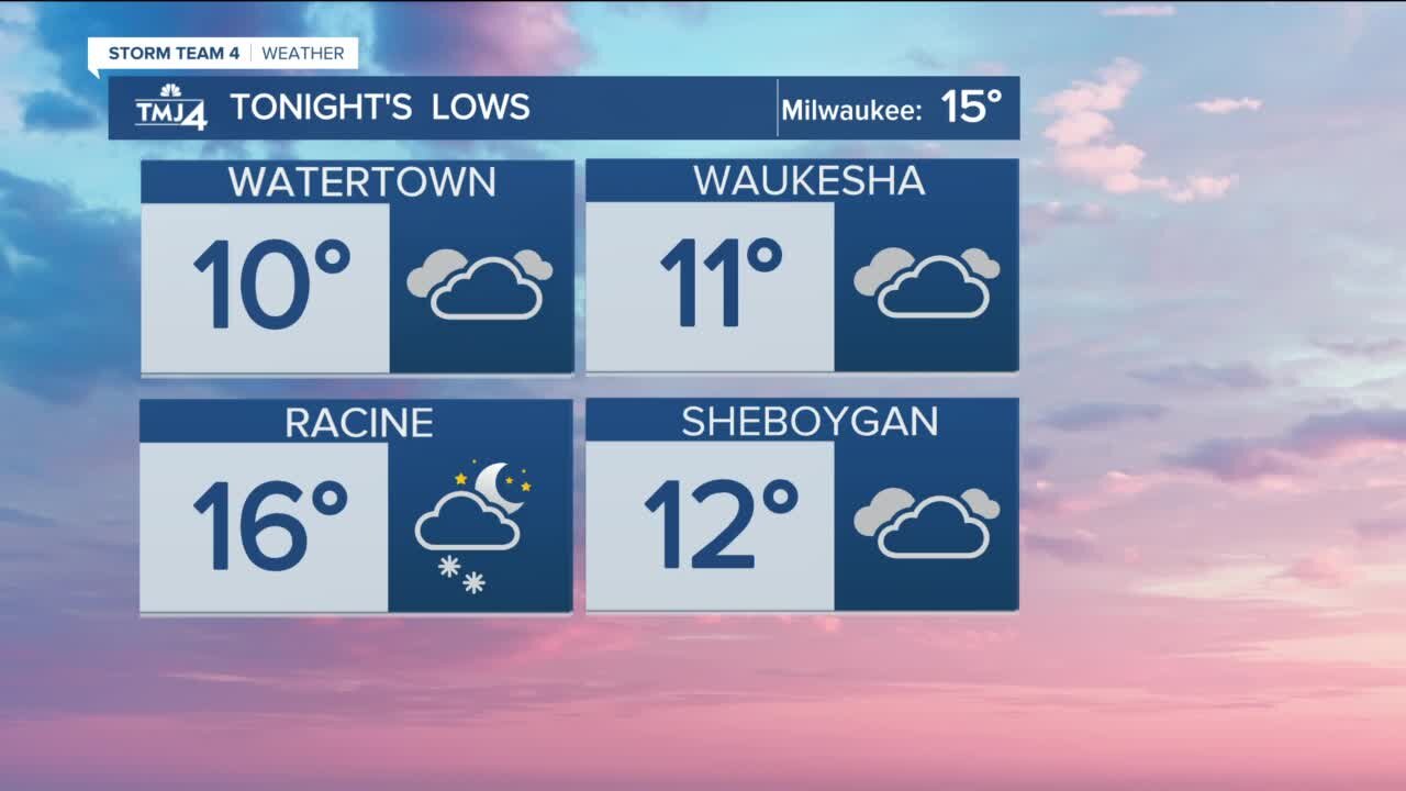 Cold front moves in Tuesday night, light snow expected