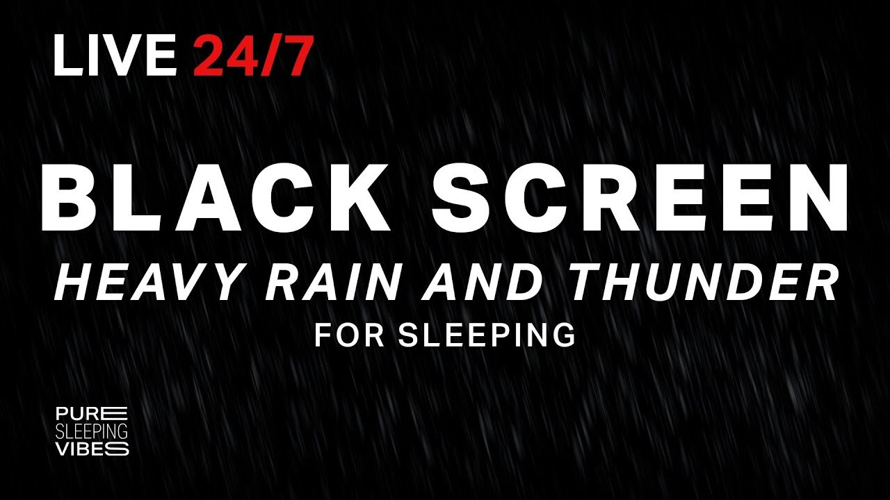 Black Screen | Thunderstorm Sleep Sounds