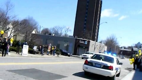 The police arrive at the planned parenthood protest in worcester