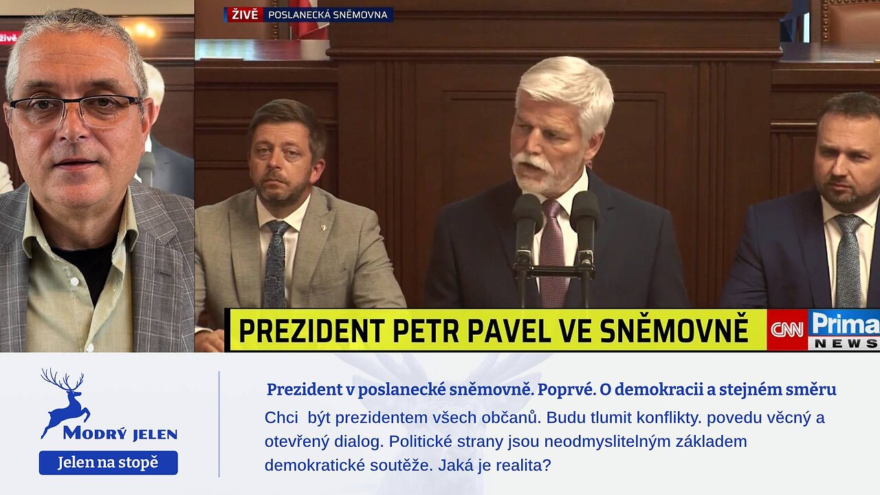 Prezident v poslanecké sněmovně. Poprvé. O demokracii a stejném směru. Petr Pavel