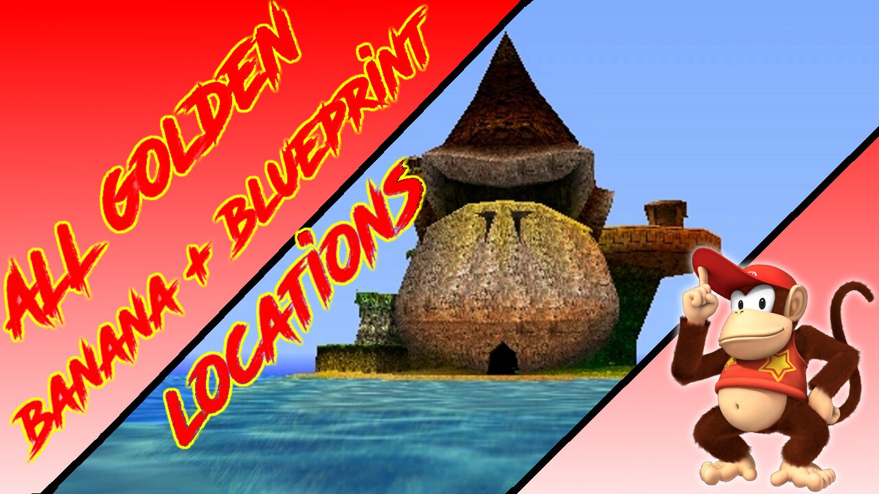 Donkey Kong 64 - DK Isles - Diddy Kong Golden Banana + Blueprint (Kasplat) Locations