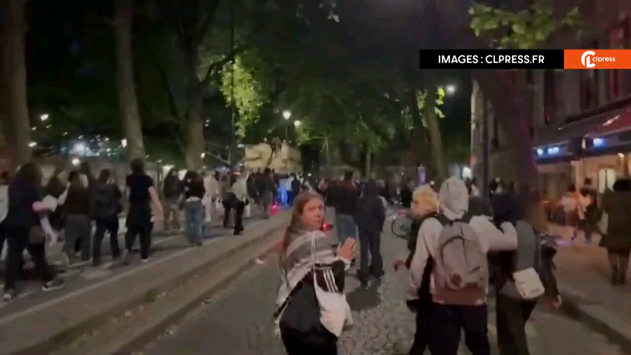 BREAKING: French police start using tear gas on protestors in Paris, France.