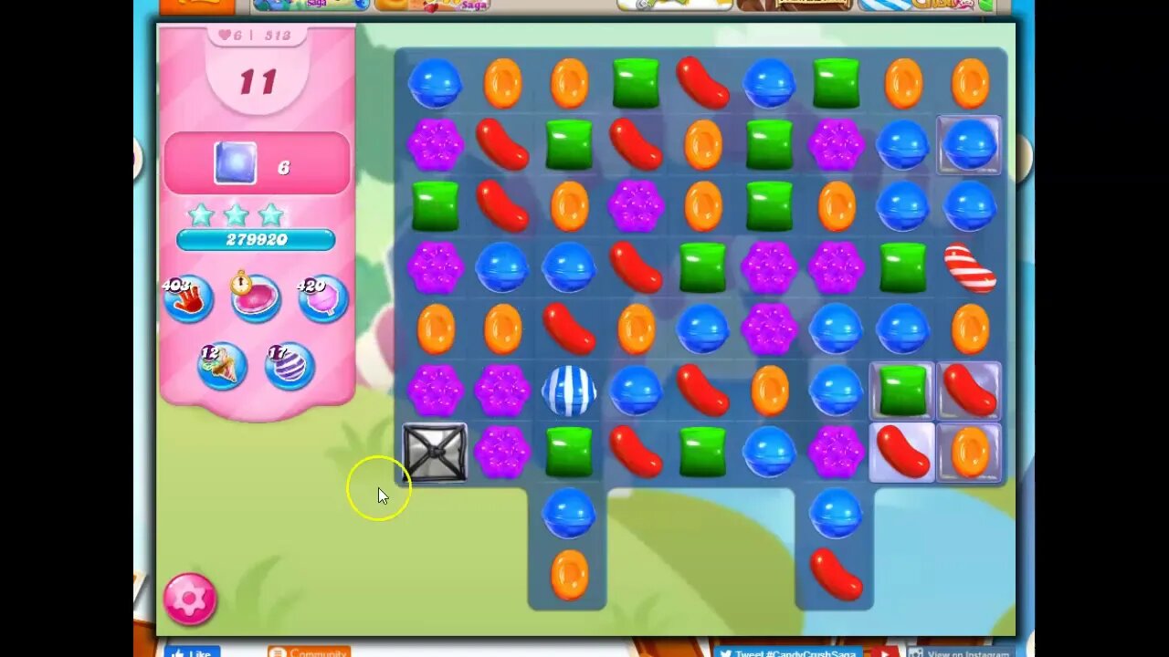 Candy Crush Level 513 Audio Talkthrough, 25 Moves 0 Boosters