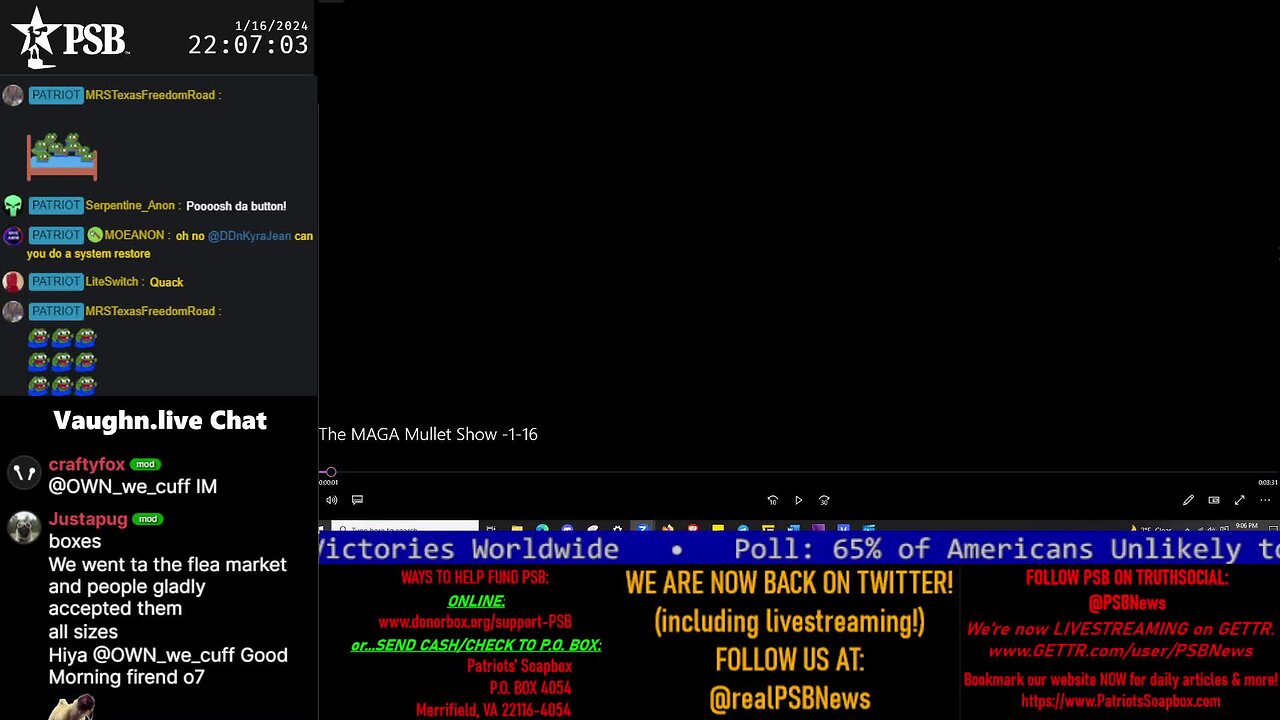 2024-01-16 22:00 EST - The MAGA Mullet Show: with MagaSwaga