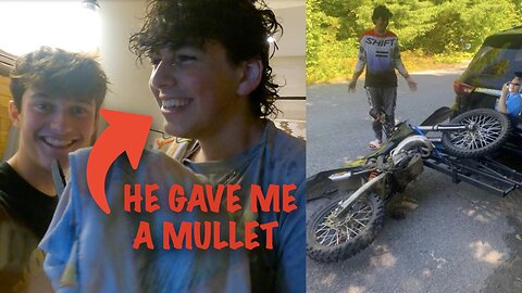 DIRT BIKER gets a MULLET!!