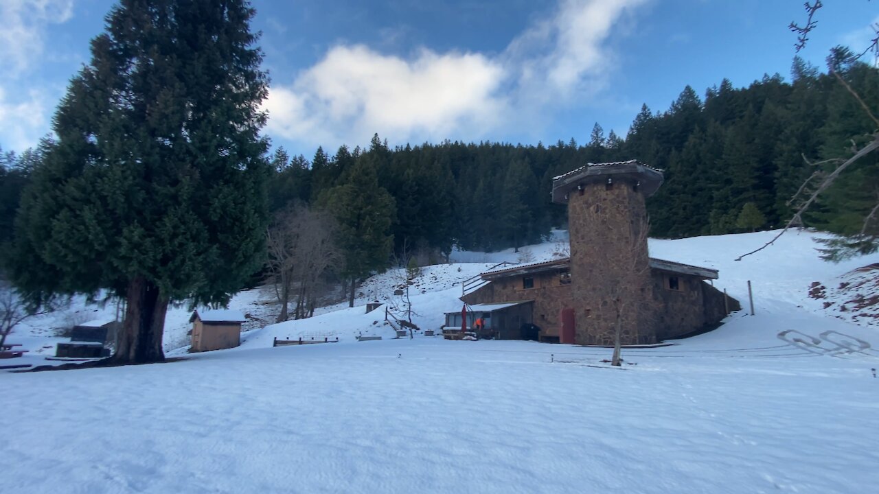 Plowing are way deep in the Oregon mountains