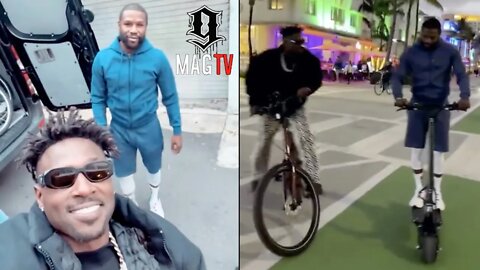 Antonio Brown & Floyd Mayweather Shock Fans While Riding Down Miami Strip! 😳