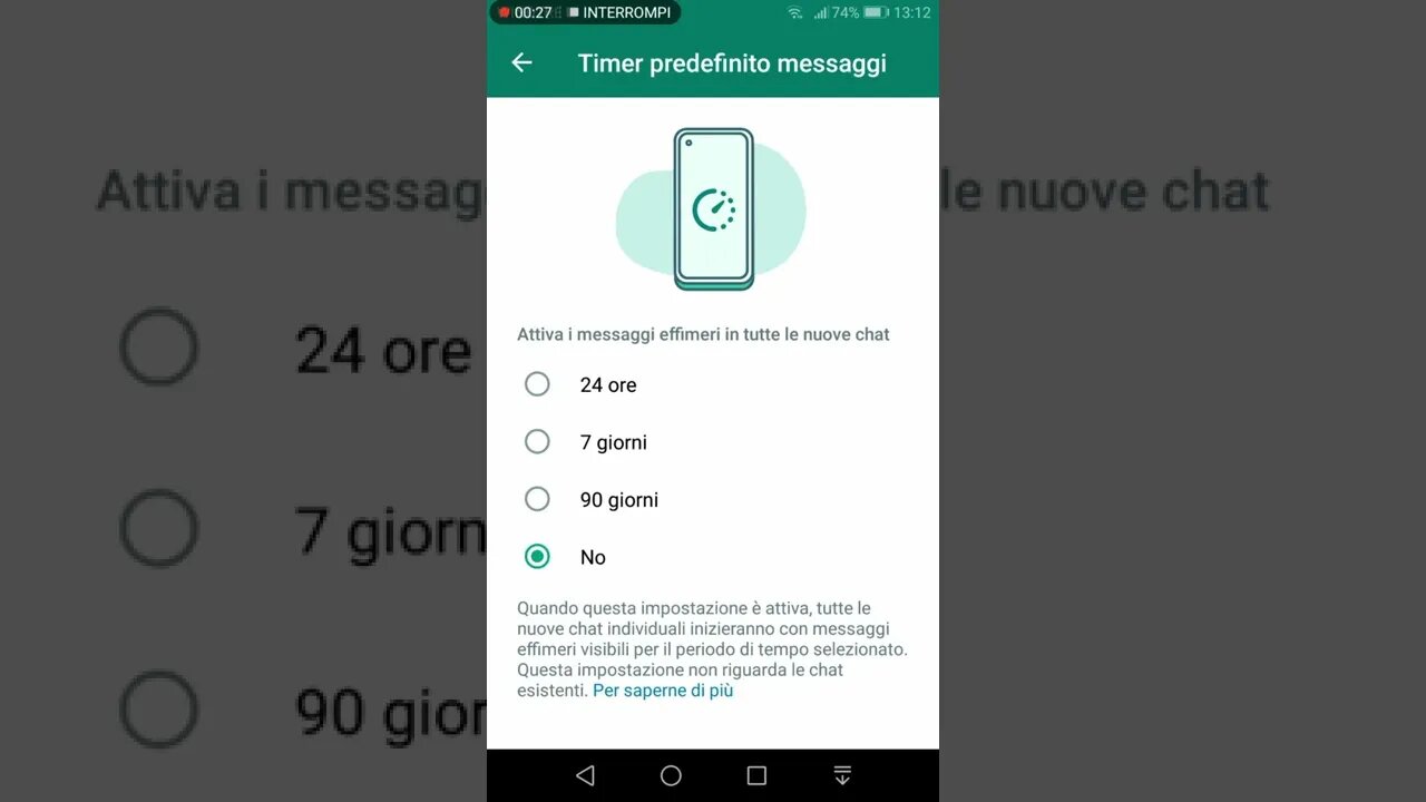 Timer messaggi whatsapp | messaggi effimeri | tutorial spiegato semplice | shorts