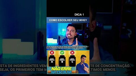 Dica para ESCOLHER Whey Protein💪#wheyprotein #musculação #suplementos #suplemento✅5