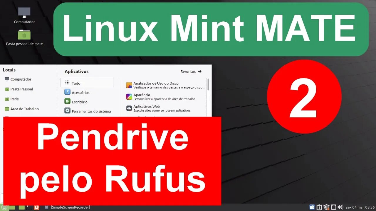 2- Criar pendrive de boot do Linux Mint Mate pelo Rufus.