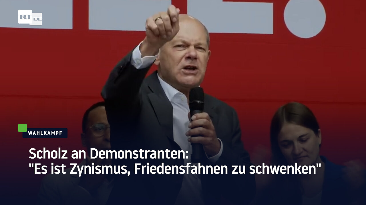 Scholz an Demonstranten: "Es ist Zynismus, Friedensfahnen zu schwenken"