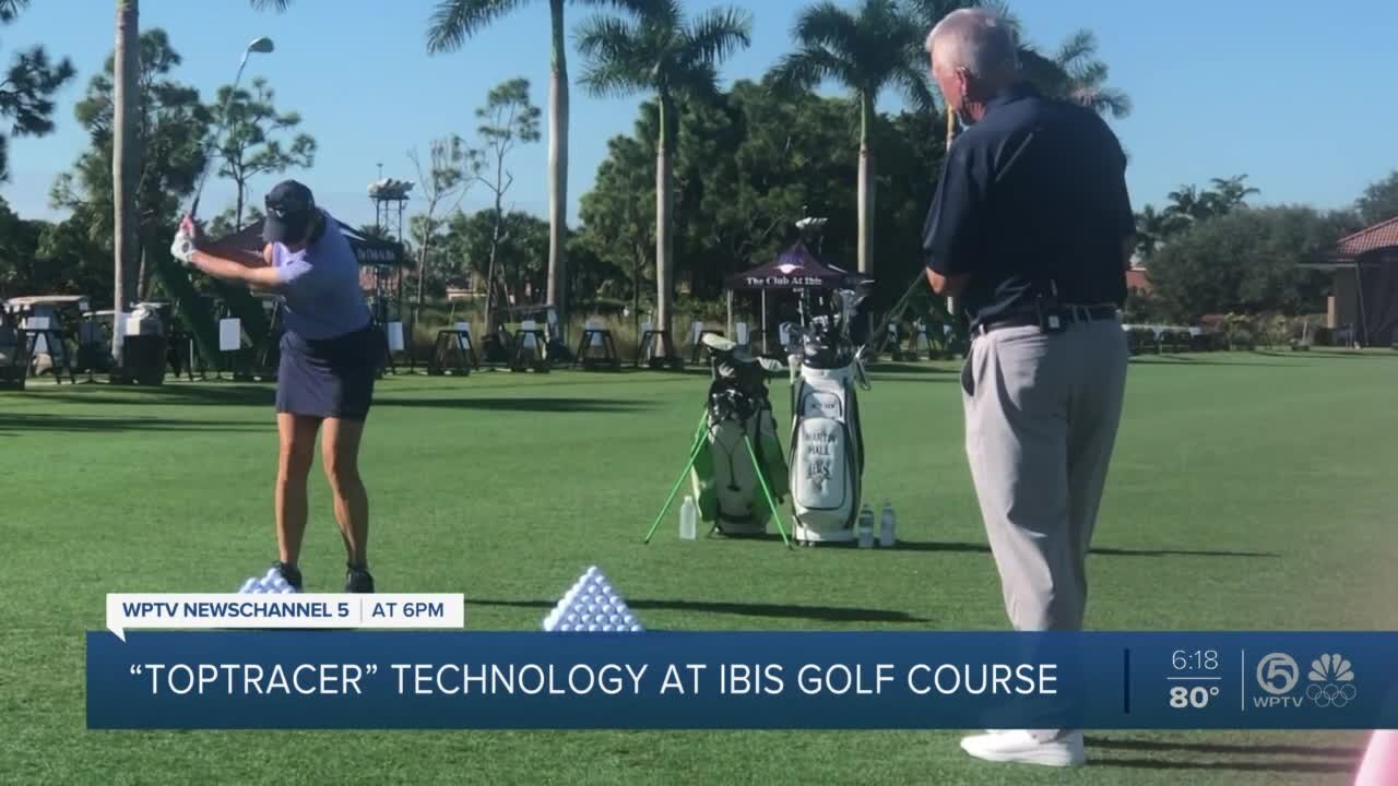 Golf course using ball-tracking technology on a range