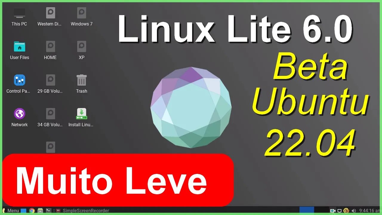 Lançamento da versão Beta Linux Lite 6.0 RC1 base Ubuntu 2204. Leve Rápido estável Para PCs modestos