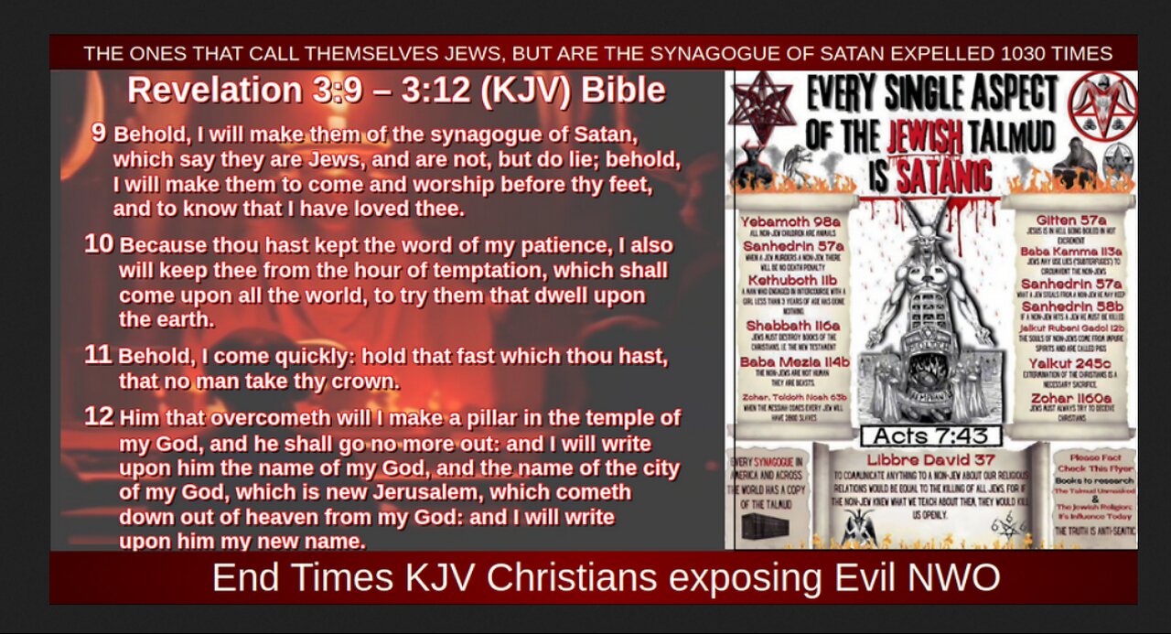 THE ONES THAT CALL THEMSELVES JEWS, BUT ARE THE SYNAGOGUE OF SATAN EXPELLED 1030 TIMES