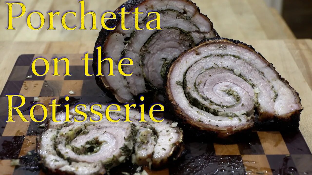 Porchetta on the Weber Kettle Rotisserie