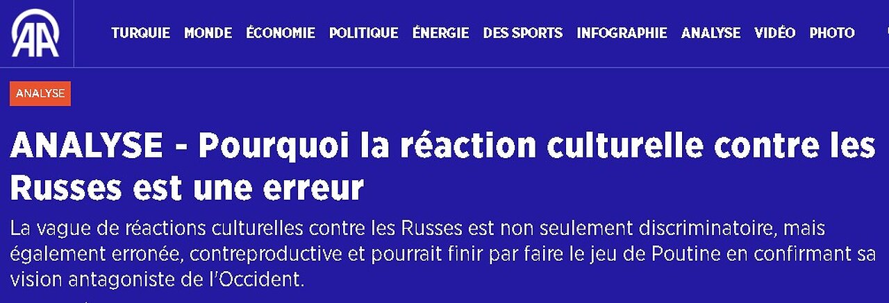 Racisme antirusse instauré officiellement partout et assumé par l'Europe !