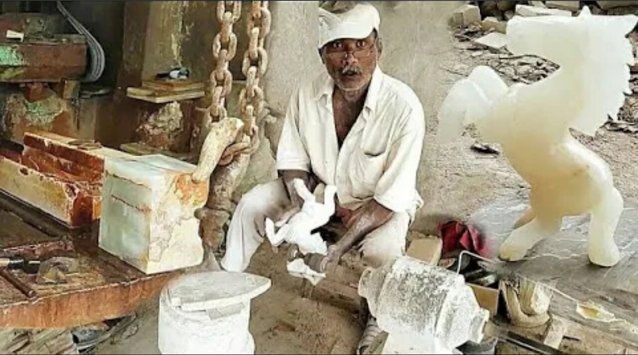 Incredible Workers || horse make in marble || beautiful white Horse