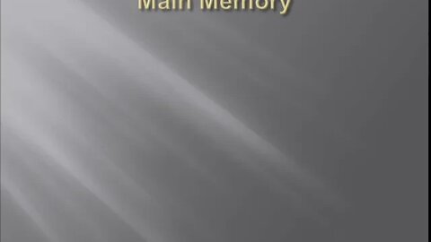 Lecture 1 Storage devices and main memory