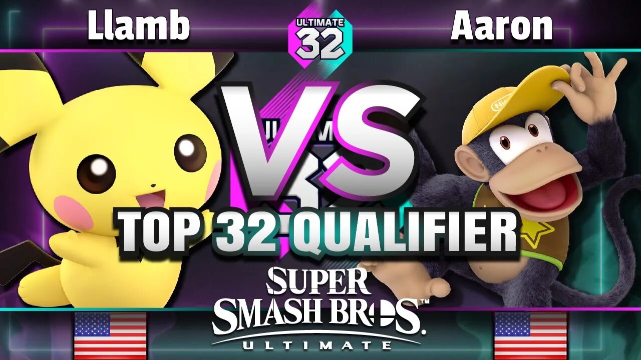 ULTIMATE 32 Top 32 Qualifier - Llamb (Pichu) vs. Aaron (Diddy Kong) - Smash Ultimate