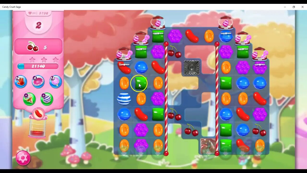 Candy Crush Level 5736 Talkthrough, 27 Moves 0 Boosters