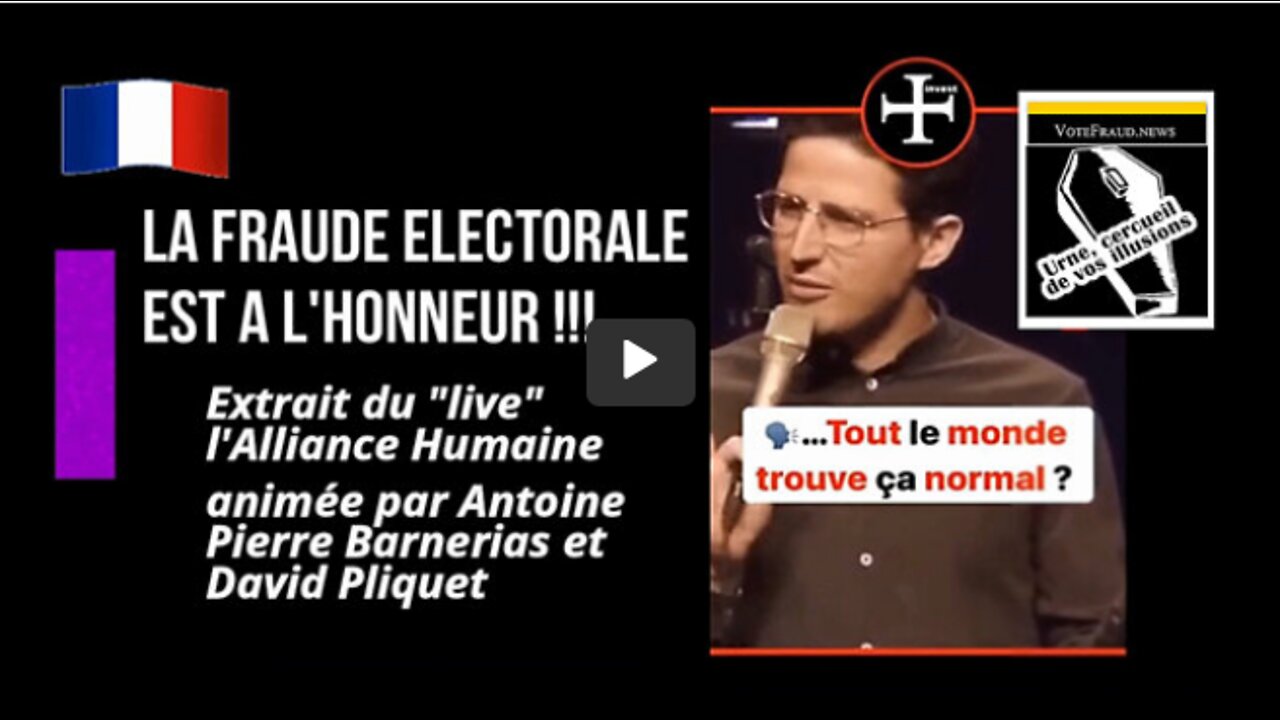 FRANCE Elections La FRAUDE est à l'honneur ..! Par l'Allianc