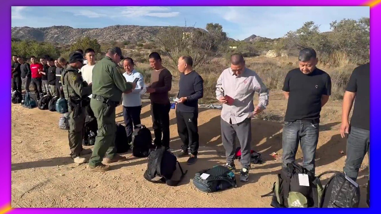 GROUPS OF MOSTLY CHINESE MEN CROSSING ILLEGALLY INTO THE UNITED STATES AT THE CALIFORNIA BORDER