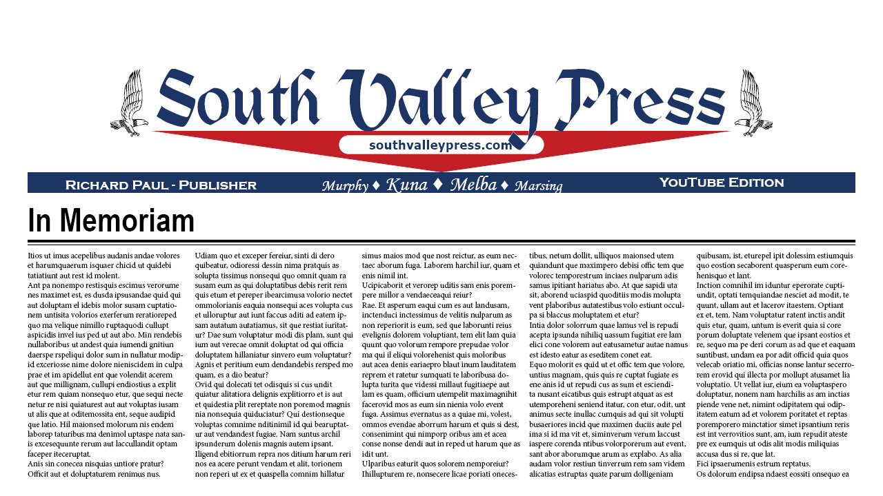 South Valley Press offering Community Members Free Self-Service Obits