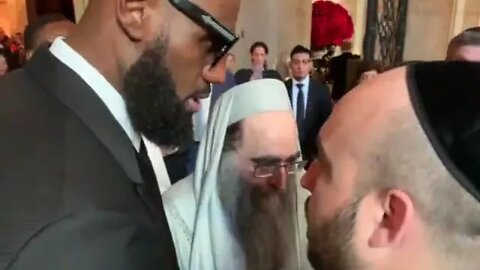 Lebron James with Rabbi Pinto at Schottenstein Jewish wedding