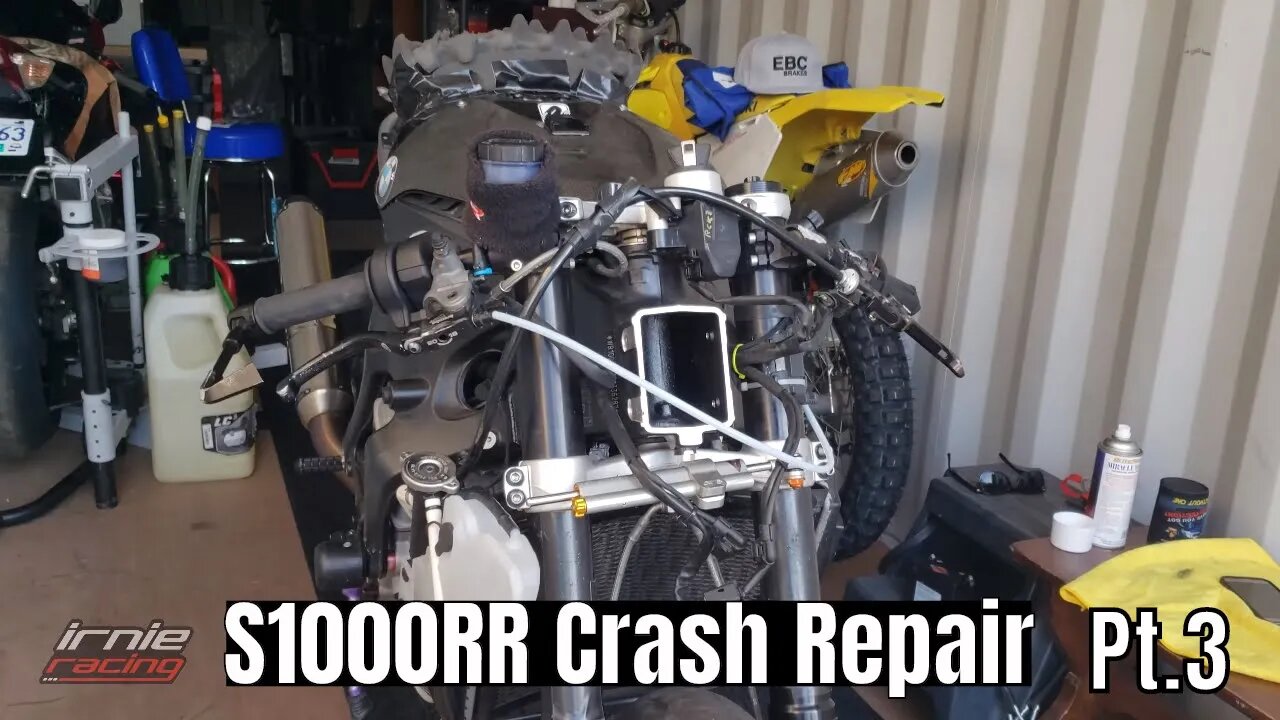 S1000RR Crash Repair Pt.3 Steering Damper, Steering Stops, Handlebar buttons | Irnieracing