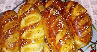 Delicate loafs with cheese for breakfast