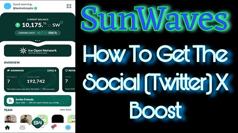 Sunwaves| How To Get A 100% Boost On Your Mining Speed | Ice Open Network