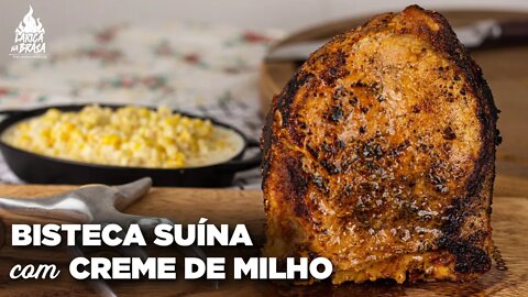 BISTECA SUÍNA COM CREME DE MILHO