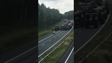 DUTCH FARMERS. Tractor convoy.