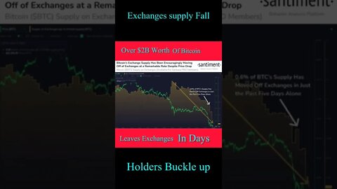 Exchange Supplies Fall, Hodlers buckle up #cryptomash #ytshorts #cryptonews
