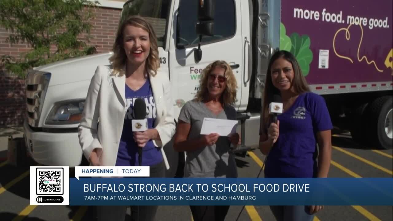 AM Buffalo live at Walmart for Buffalo Strong Back-to-School Food Drive for Feedmore WNY - Part 4