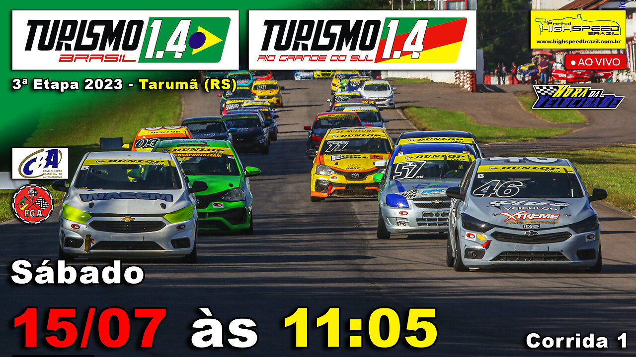 🔴 TURISMO 1.4 BR/RS | Corrida 1 | 3ª Etapa 2023 | Tarumã (RS) | Ao Vivo