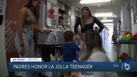 Padres honor La Jolla teenager for her non-profit helping the homeless