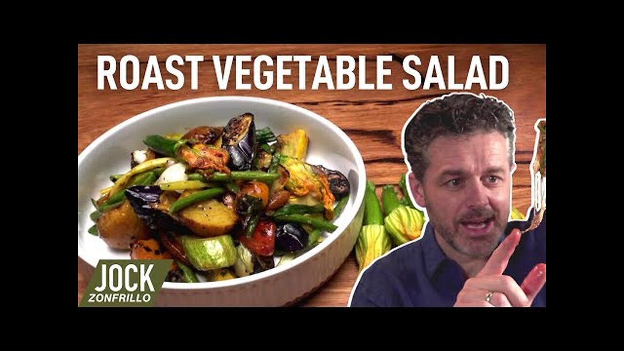 Roast Vegetable Salad with Smoky Specky Cheesy Zucchini Flowers | Jock Zonfrillo