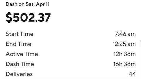 NOT FAKE Single Day 548$ DoorDash
