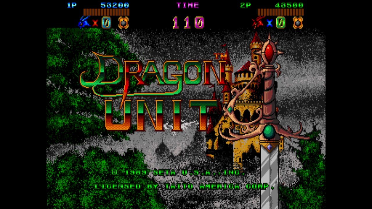 Dragon Unit Arcade Game, Seta 1989, playthrough