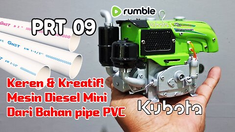 09- Easy Way to Make a Mini Kubota Diesel Engine from PVC Pipe - Creative DIY!