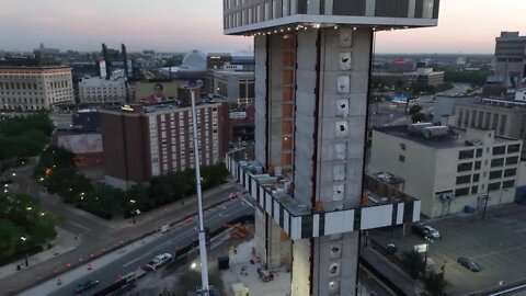 Drone video around the Exchange tower in Detroit | Courtesy: LIFTbuild